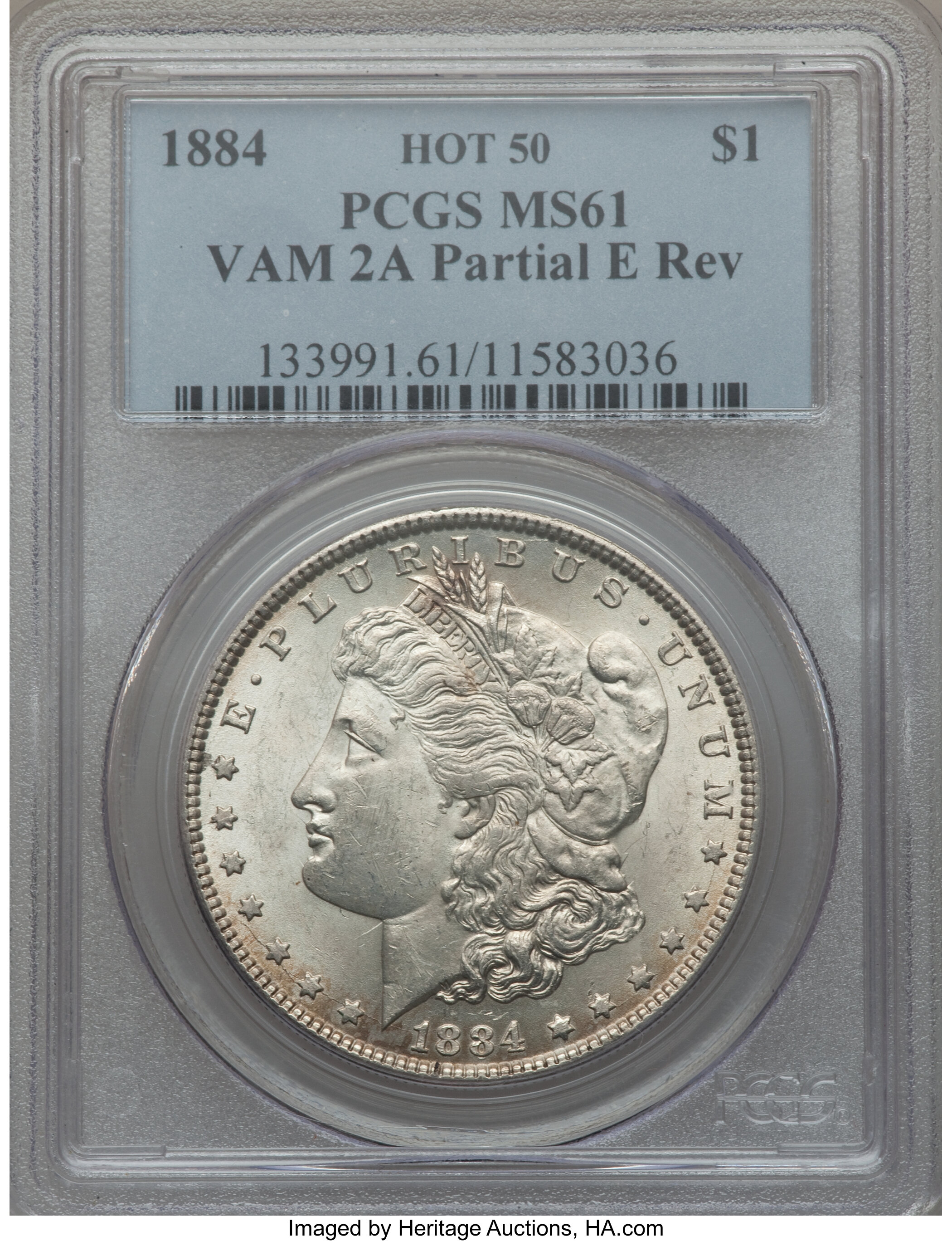image for: 1884 $1 VAM-2A, Partial E Reverse MS61 PCGS. Hot-50; 1884-O VAM-10, Overdate MS62 PCGS. Hot-50; 1884-O VAM-25, Date i... (Total: 3 coins)