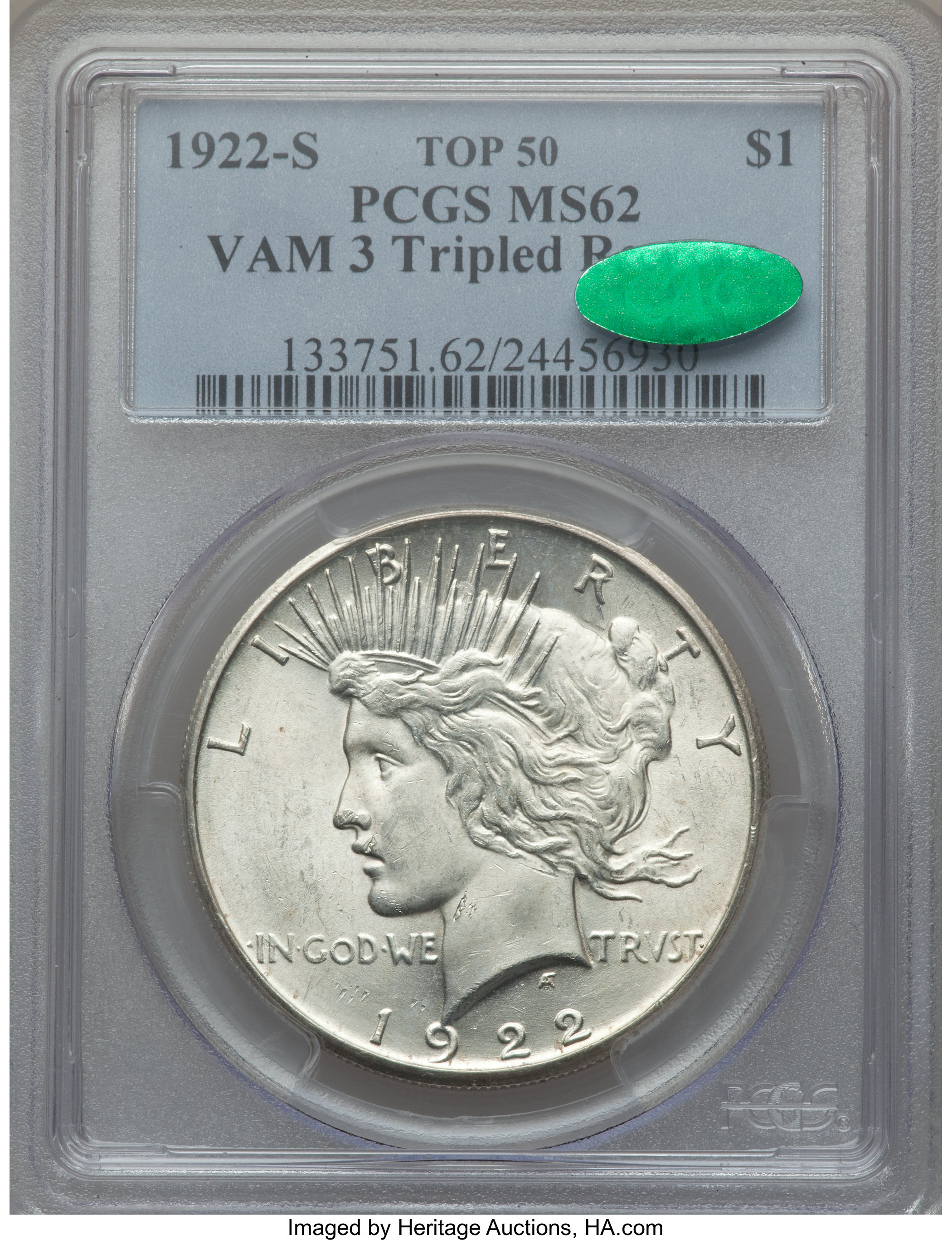 1922 S Tripled Reverse One Dollar VAM 3 MS Values | Greysheet