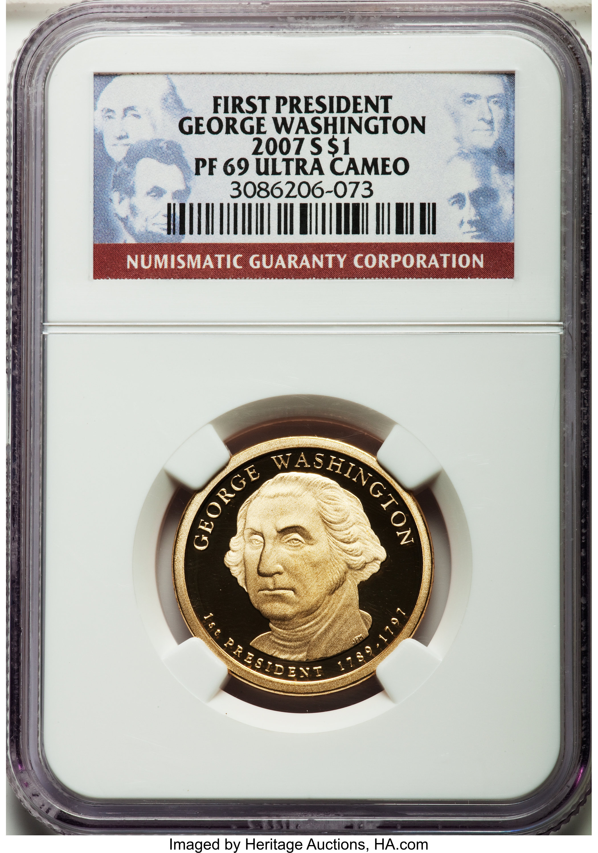2007-S $1 George Washington PR69 Ultra Cameo NGC, This lot also includes; 2007-S $1 John Adams PR69 Ultra Cameo NGC, 200... (Total: 4 coins)