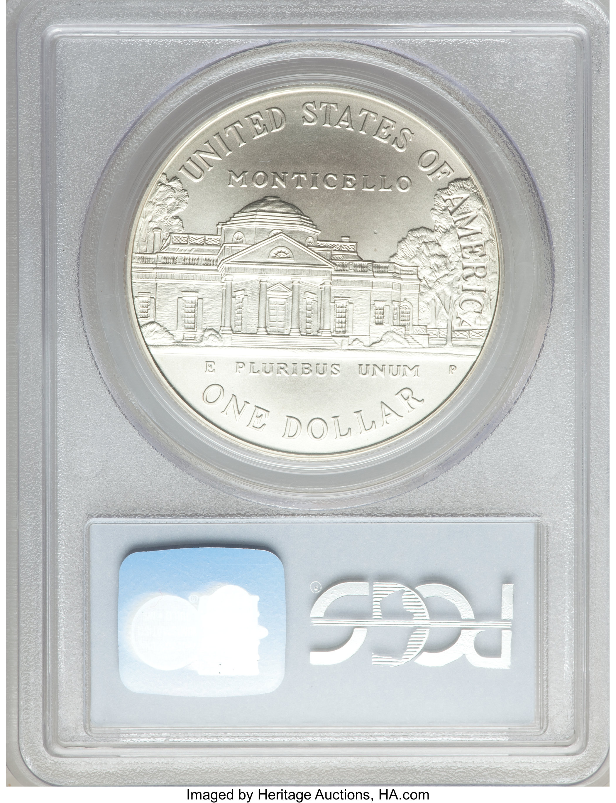 1993 P Jefferson 250th Anniversary of Birth Silver dollar MS