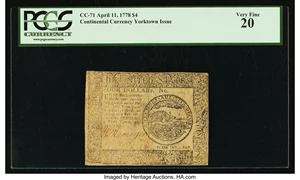 image for: Continental Currency April 11, 1778 $4 PCGS Very Fine 20....