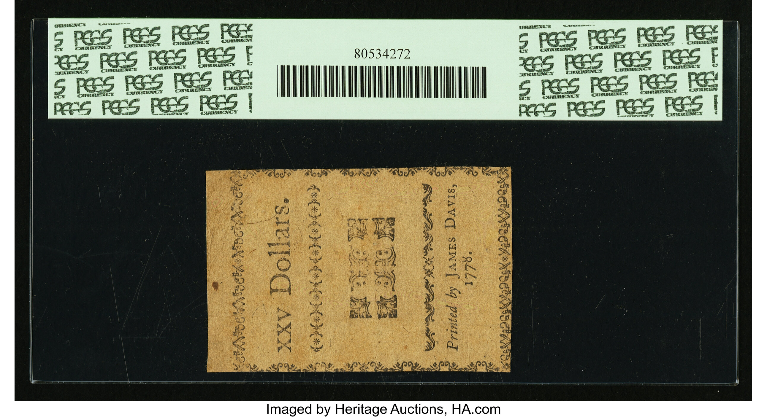 image for: North Carolina August 8, 1778 $25 Sic Transit Gloria Mundi PCGS Very Fine 35....