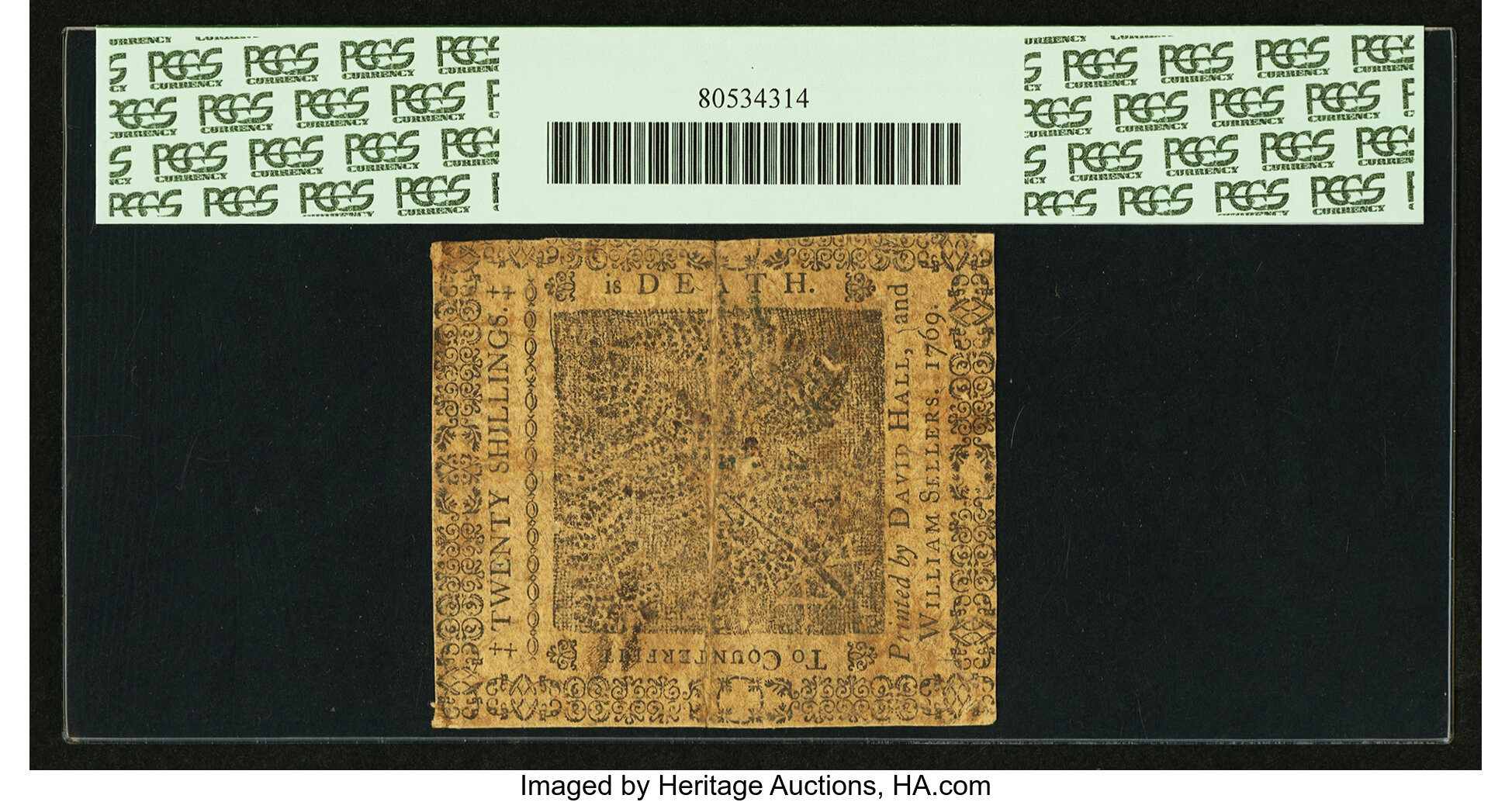 image for: Pennsylvania March 10, 1769 20s PCGS Apparent Very Fine 30....