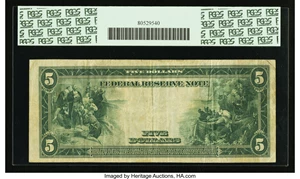image for: Fr. 885 $5 1914 Federal Reserve Note PCGS Apparent Very Fine 20....