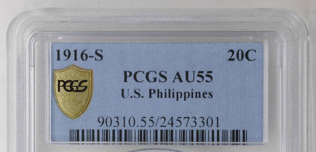 image for: PHILIPPINES. 20 Centavos, 1916-S. PCGS AU-55 Secure Holder.