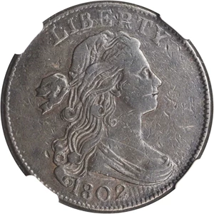 image for: 1802 Draped Bust Cent. S-225. Rarity-2. Noyes Die State A. VF-30 BN (NGC).