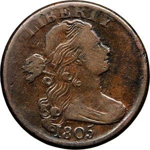 image for: 1805 Draped Bust Cent. S-269. Rarity-1. VF-20 (PCGS).