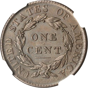 image for: 1819 Matron Head Cent. N-2. Rarity-1. Noyes Die State C/B. Large Date. AU-55 BN (NGC).
