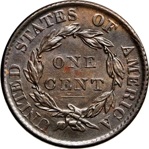 image for: 1819 Matron Head Cent. N-8. Rarity-1. Noyes Die State B. Small Date. AU-55 (PCGS).