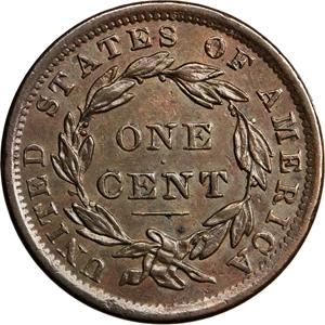 image for: 1838 Modified Matron Head Cent. N-9. Rarity-3. Noyes Die State A. AU-55 (PCGS).