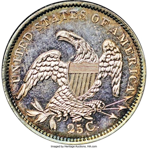 image for: 1834 25C PR66+ ★ Ultra Cameo NGC. CAC. B-2, High R.7 as proof....