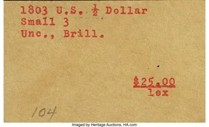image for: 1803 50C Small 3 AU58 NGC. CAC. O-104, R.3....