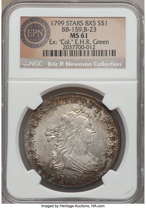 image for: 1799 $1 8x5 Stars MS61 NGC. B-23, BB-159, R.2....