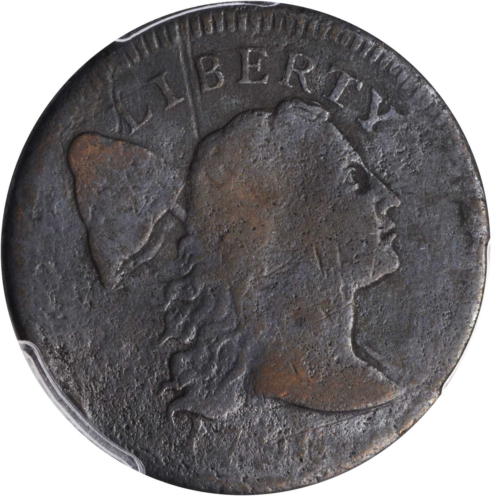 image for: 1796 Liberty Cap Cent. S-85. Rarity-5+. VG Details--Environmental Damage (PCGS).