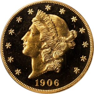 image for: 1906 Liberty Double Eagle. Proof-64 Cameo (PCGS). CAC.