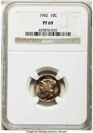 image for: 1942 10C PR69 NGC....