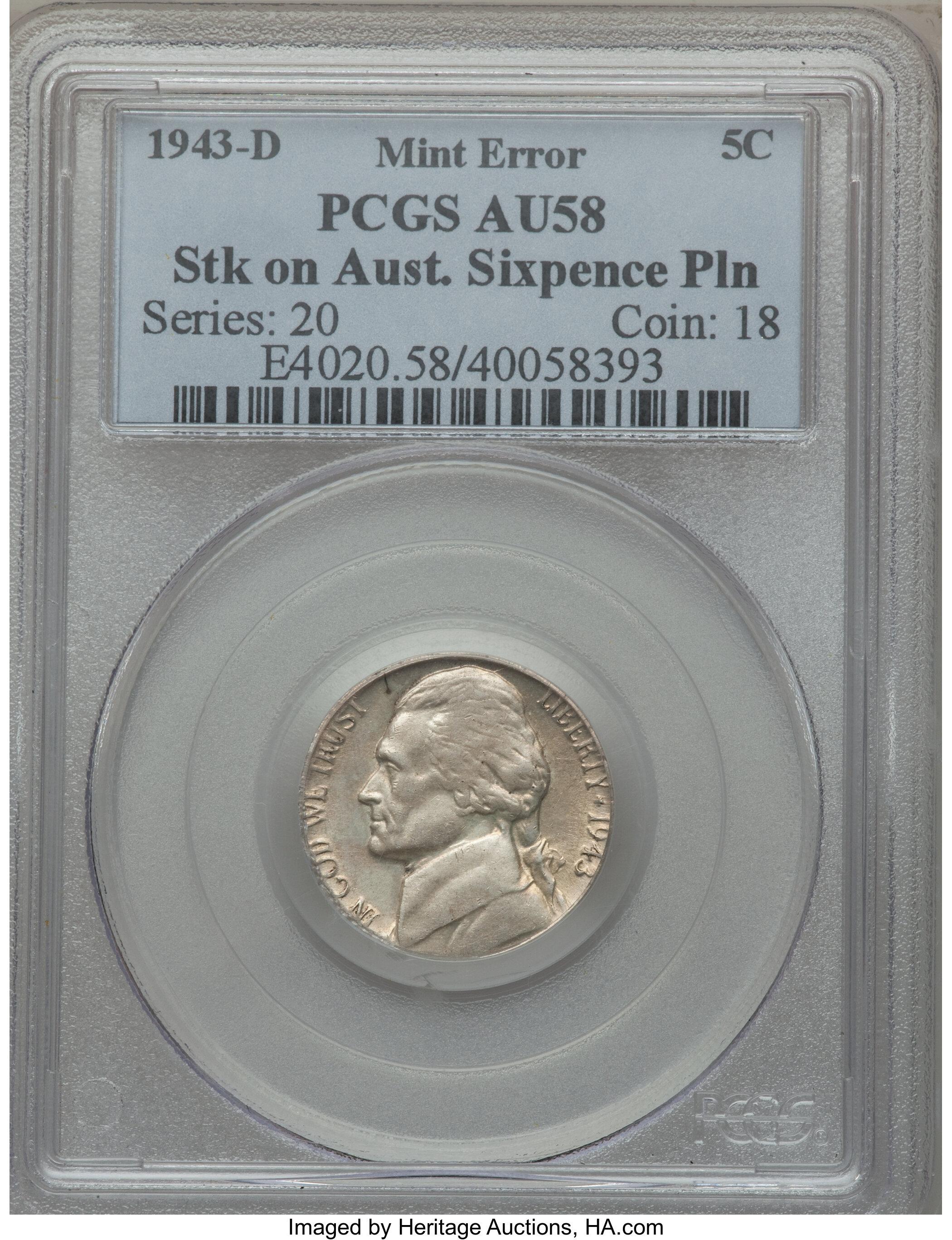 1943-D 5c Silver F15 thumbnail 7