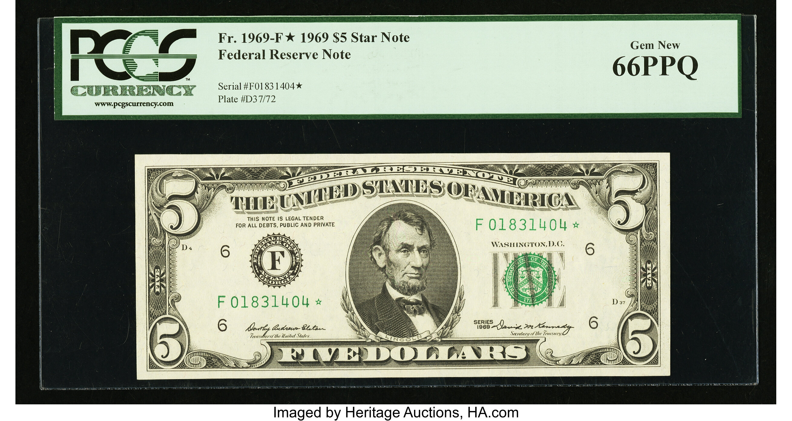 1969 $5 Replacement (Fr. 1969F*)