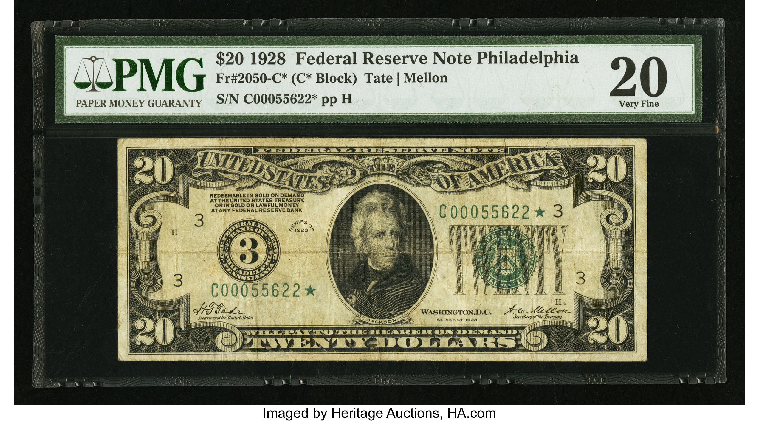 image for: Fr. 2050-C* $20 1928 Federal Reserve Star Note. PMG Very Fine 20....