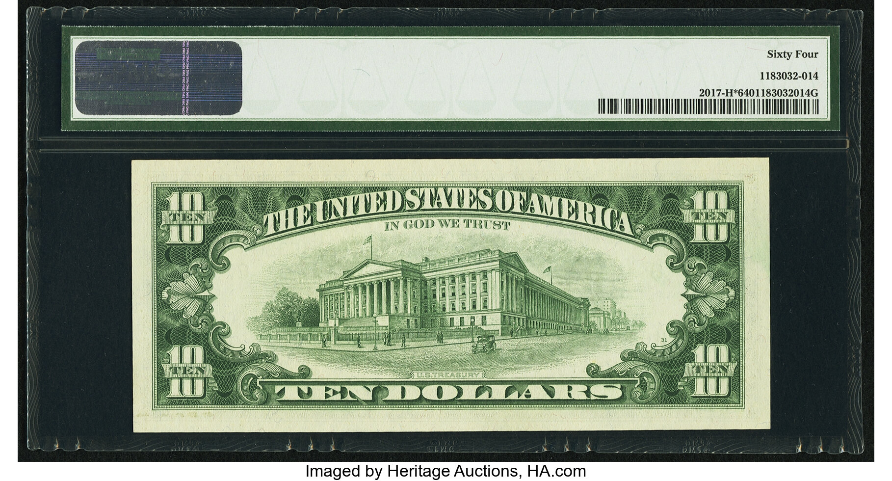 image for: Fr. 2017-H* $10 1963A Federal Reserve Note. PMG Choice Uncirculated 64....