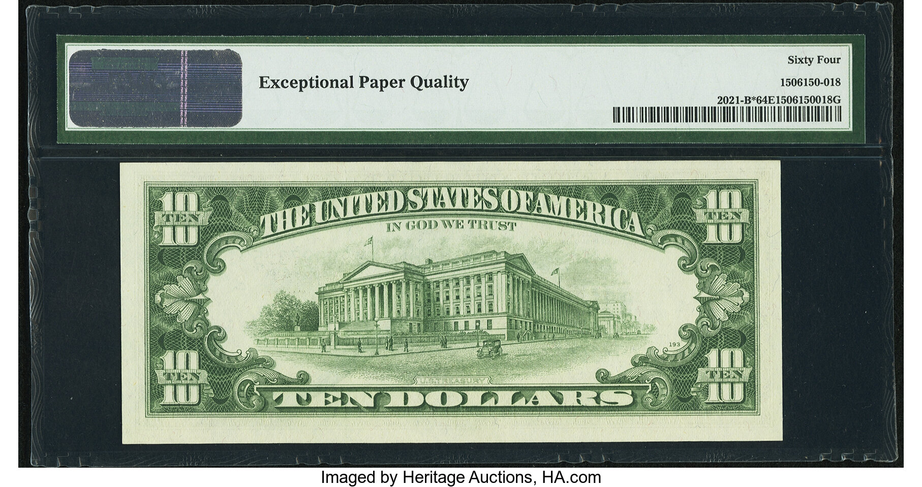 image for: Fr. 2021-B* $10 1969C Federal Reserve Note. PMG Choice Uncirculated 64 EPQ....