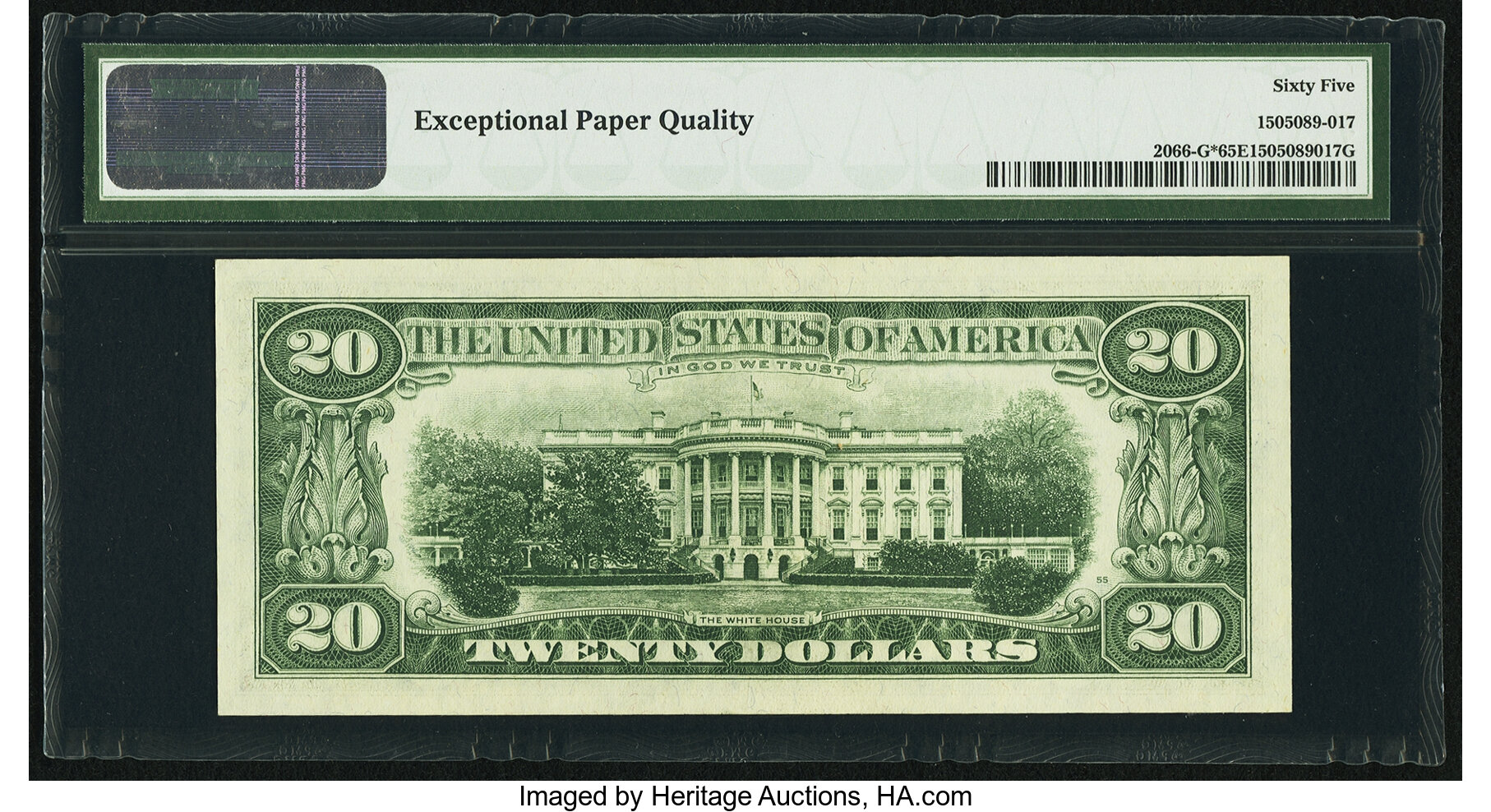 image for: Fr. 2066-G* $20 1963A Federal Reserve Note. PMG Gem Uncirculated 65 EPQ....