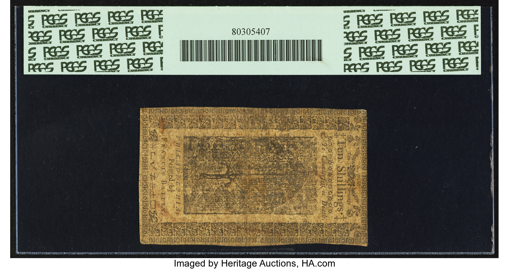 image for: Pennsylvania March 16, 1785 10s PCGS Very Fine 25....