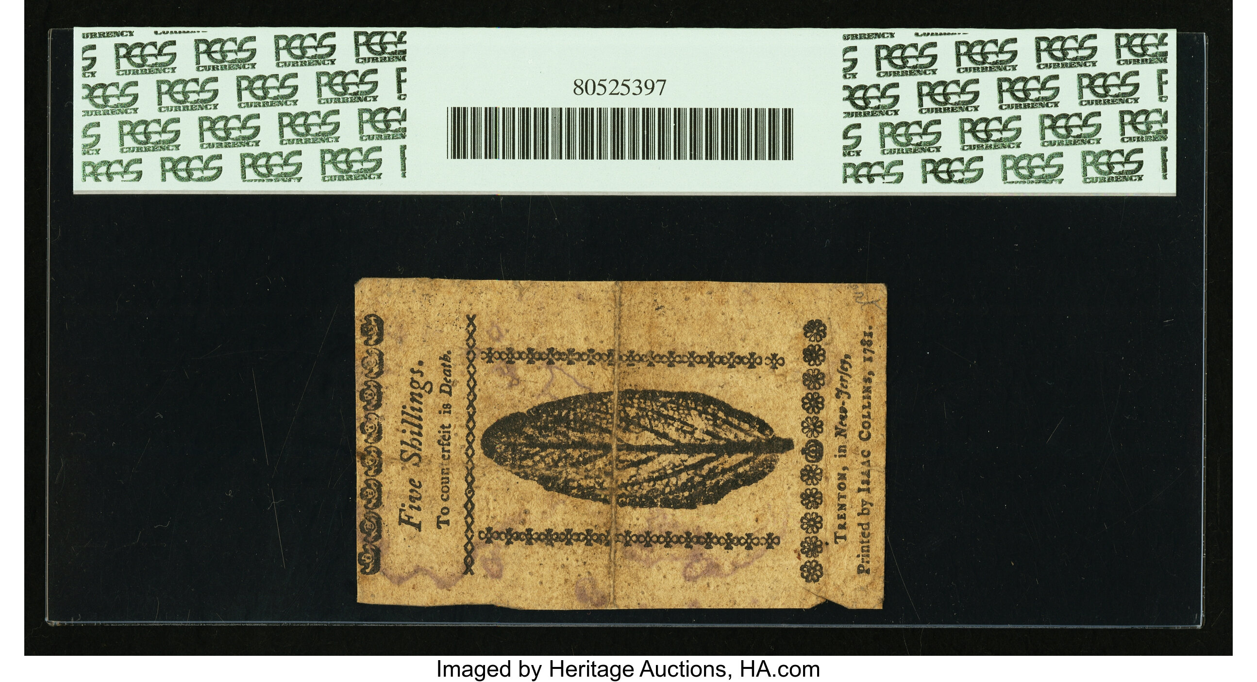 image for: New Jersey January 9, 1781 5s PCGS Apparent Very Fine 35....