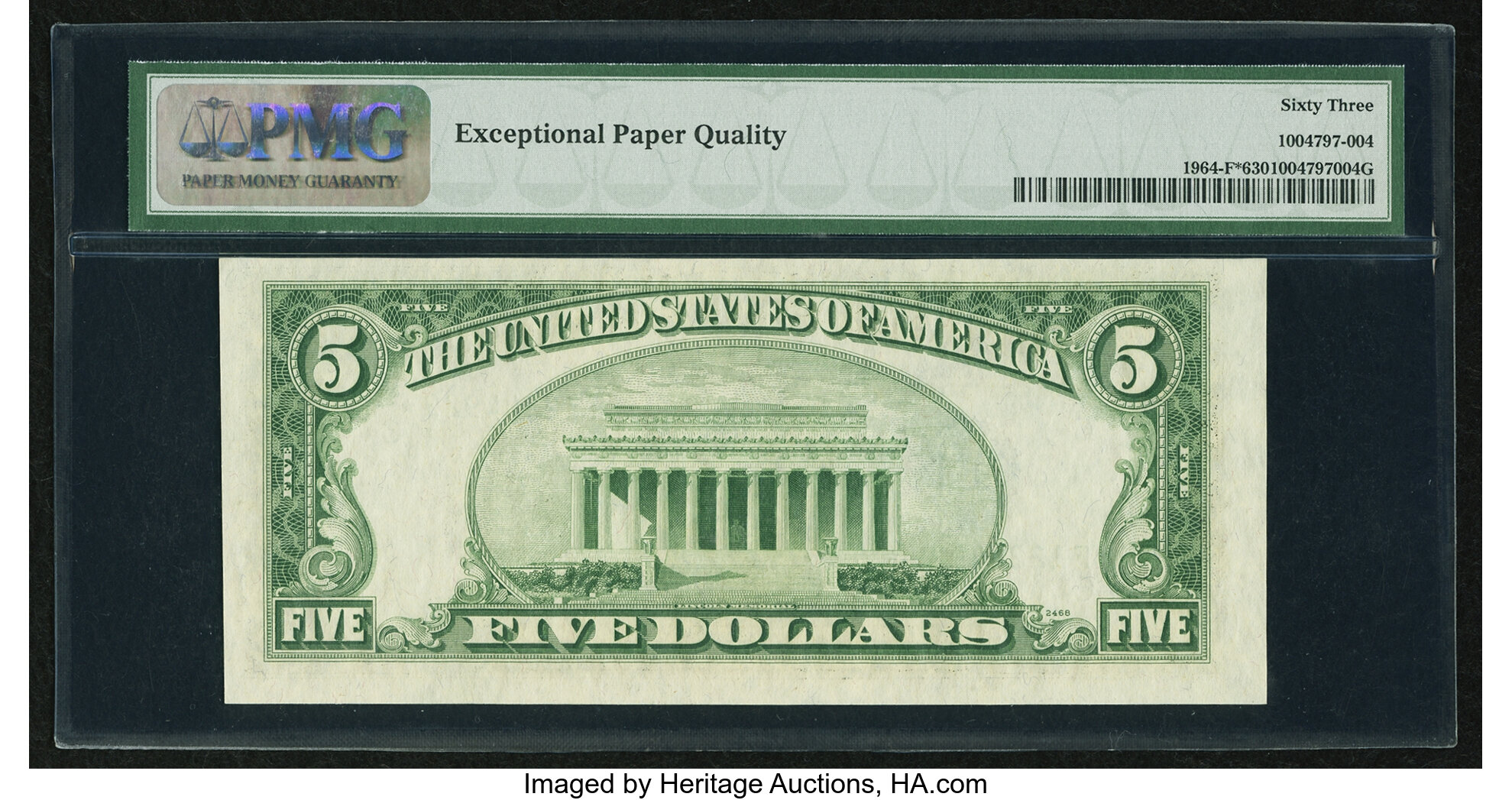 image for: Fr. 1964-F* $5 1950C Federal Reserve Note. PMG Choice Uncirculated 63 EPQ....