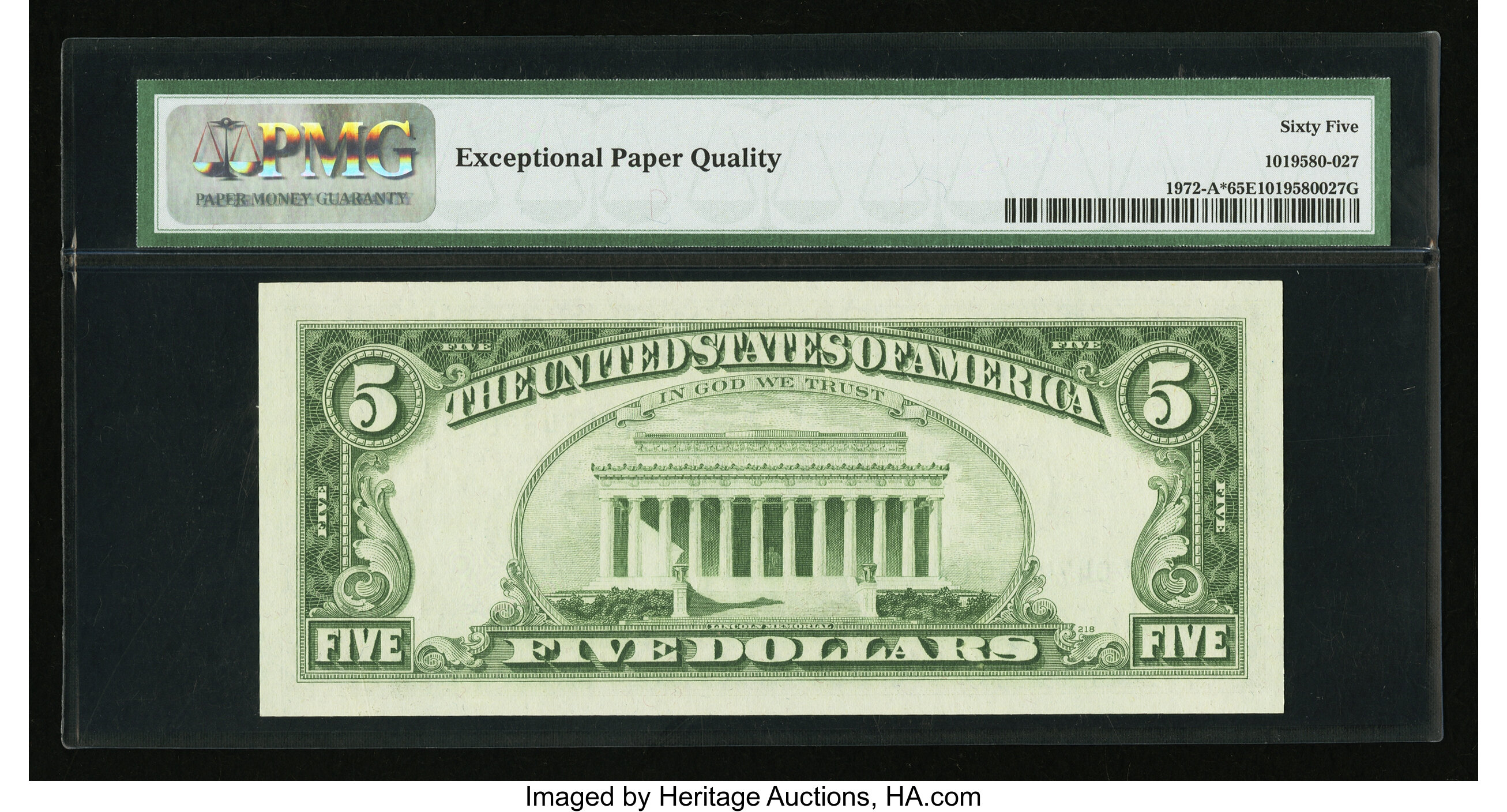 image for: Fr. 1972-A* $5 1969C Federal Reserve Star Note. PMG Gem Uncirculated 65 EPQ....