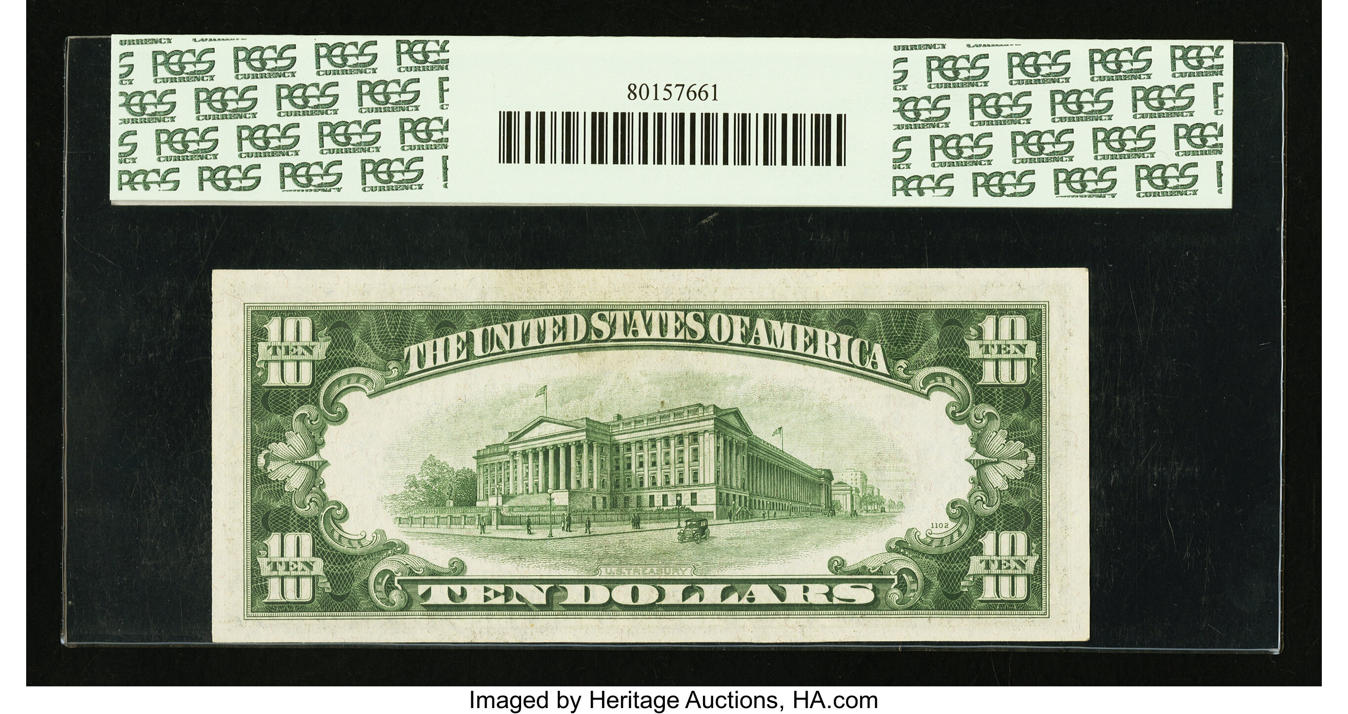 image for: Fr. 2008-B $10 1934C Wide Federal Reserve Note. PCGS Very Choice New 64PPQ....