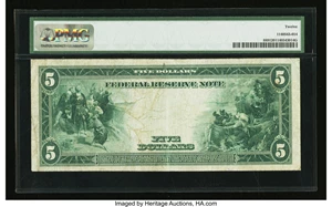 image for: Fr. 889 $5 1914 Federal Reserve Note PMG Fine 12....