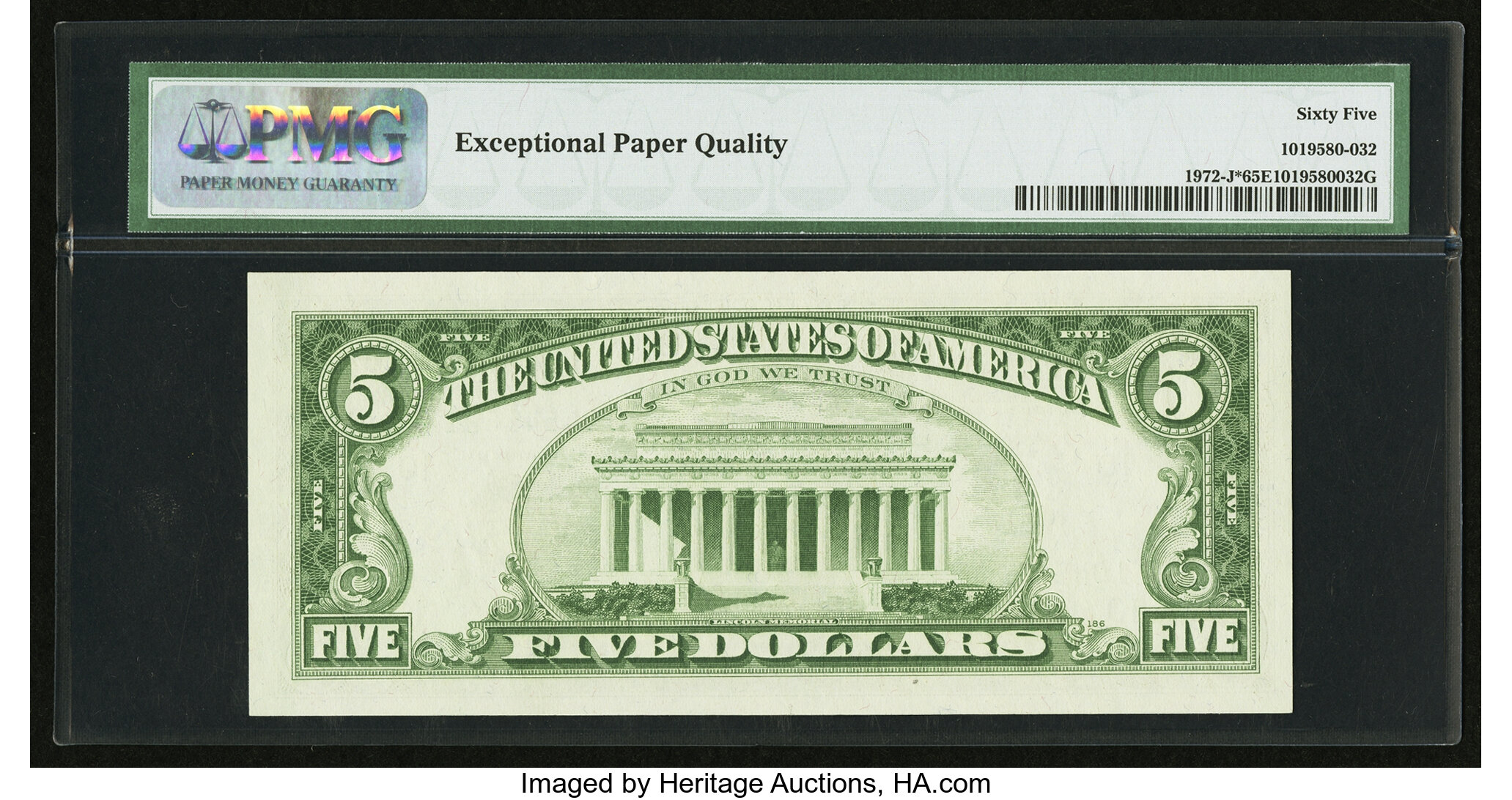 image for: Fr. 1972-J* $5 1969C Federal Reserve Star Note. PMG Gem Uncirculated 65 EPQ....