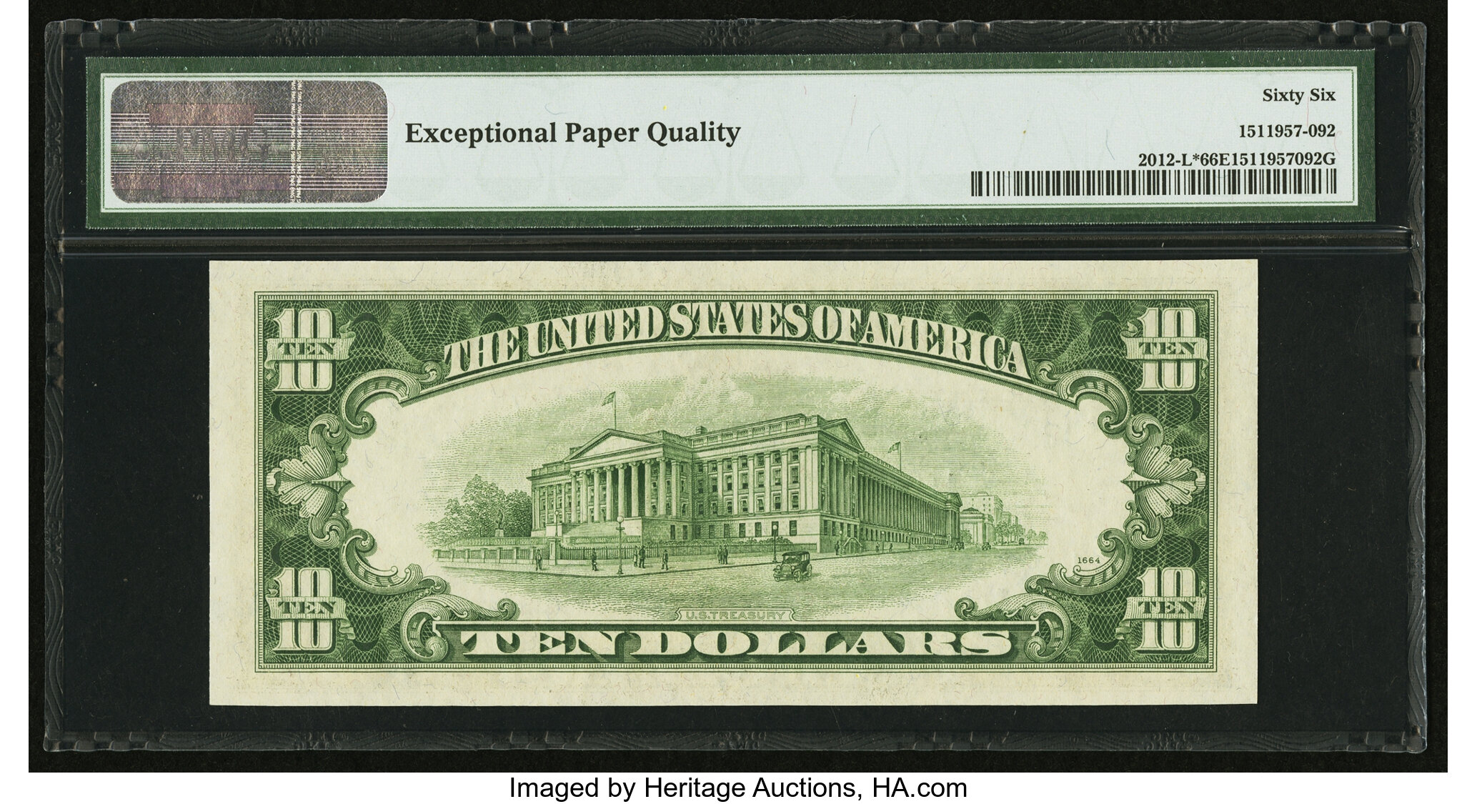 image for: Fr. 2012-L* $10 1950B Federal Reserve Star Note. PMG Gem Uncirculated 66 EPQ....