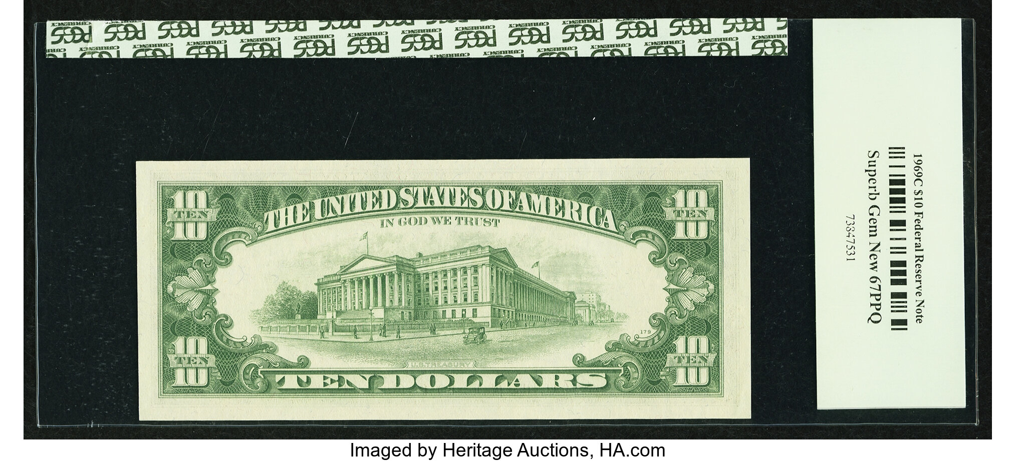 image for: Fr. 2021-B* $10 1969C Federal Reserve Star Note. PCGS Superb Gem New 67PPQ....