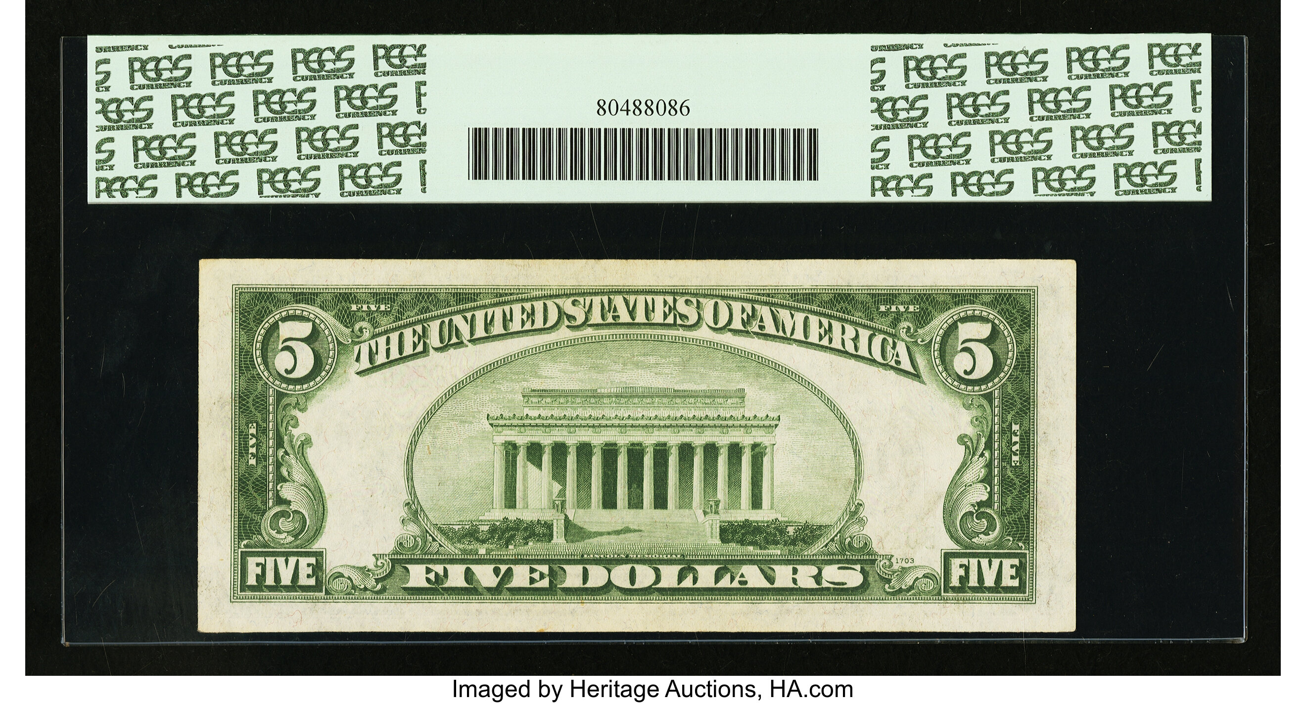 image for: Fr. 1958-B* $5 1934B Federal Reserve Note. PCGS Choice About New 58....