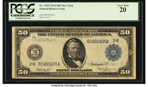 image for: Fr. 1029 $50 1914 Federal Reserve Note PCGS Very Fine 20....