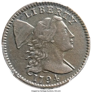 image for: 1794 1C Head of 1795, S-69, B-61, R.3 VF30 PCGS....