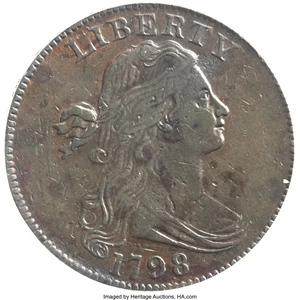 image for: 1798 1C First Hair Style, S-159, B-18, R.3 VF30 PCGS....