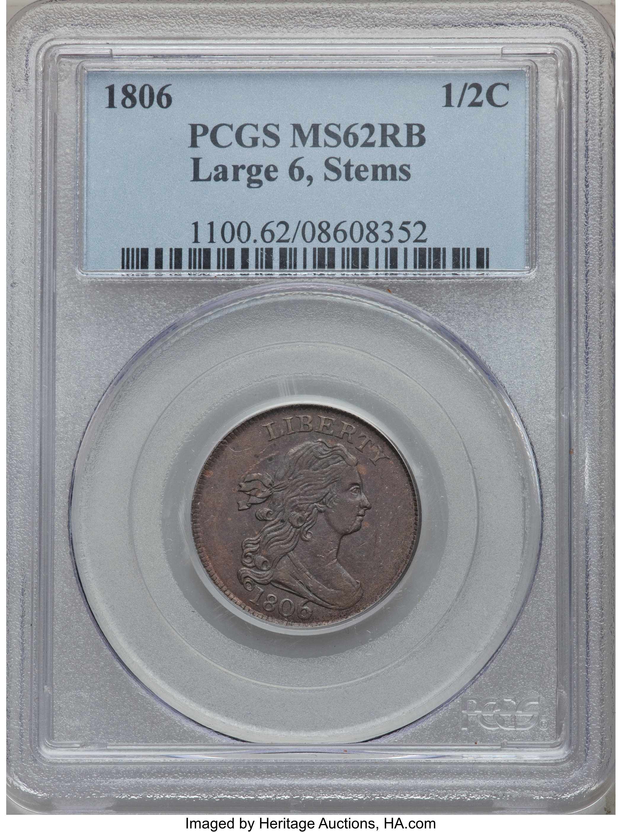 1806 1/2c Large 6, Stems MS RB MS61 RB thumbnail 12
