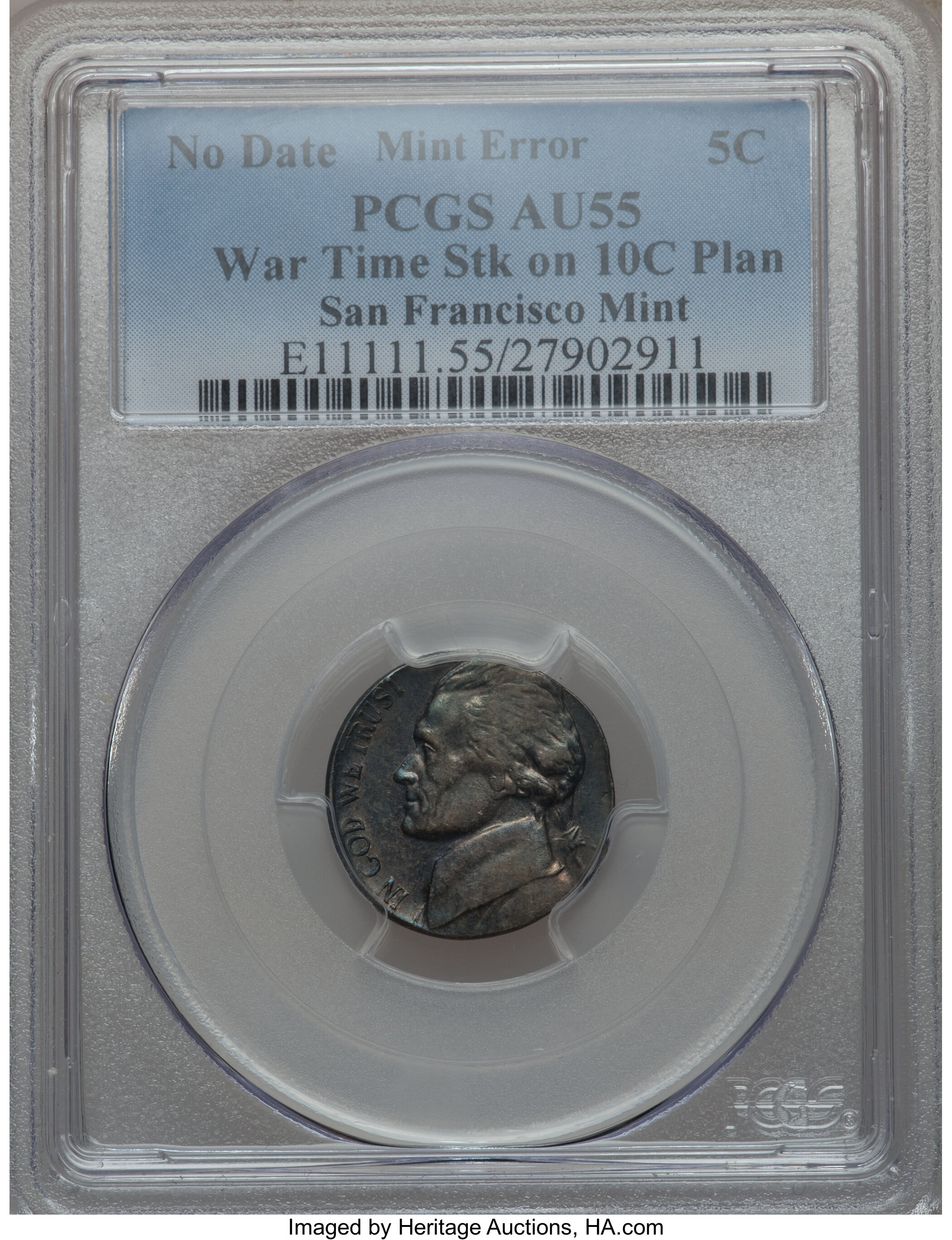 1942-S 5c Silver VF30 thumbnail 6