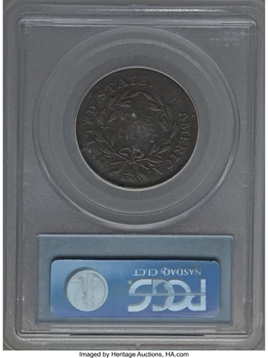 image for: 1798 1C Reverse of 1796, S-155, B-9, R.3 VG8 PCGS. Terminal die state. Breen Die State VI. Our EAC grade VG8. Ex: C...