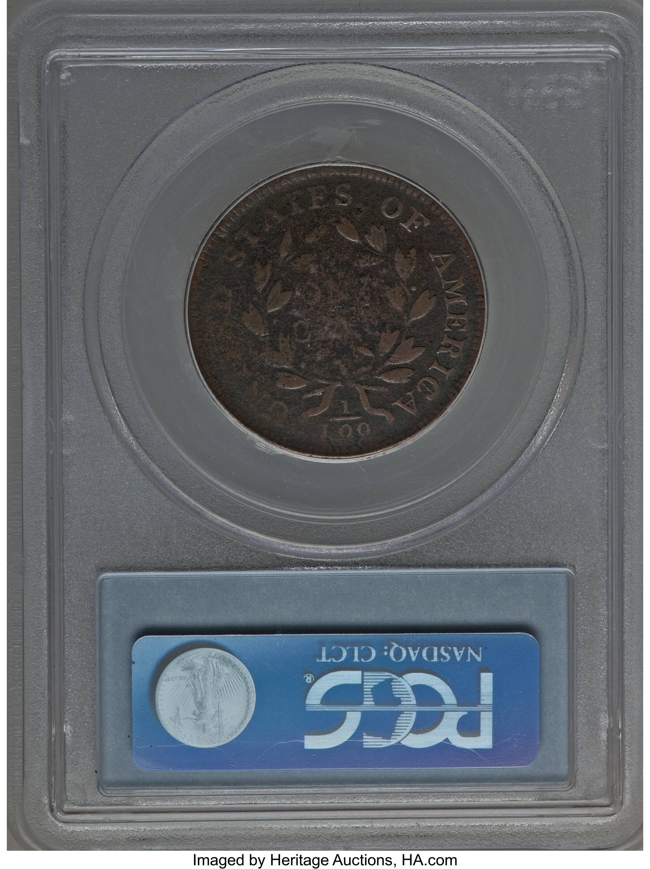 image for: 1798 1C First Hair Style, S-157, B-15, R.2 Good 6 PCGS. Early die state. Breen Die State II. Our EAC grade Good 6.P...