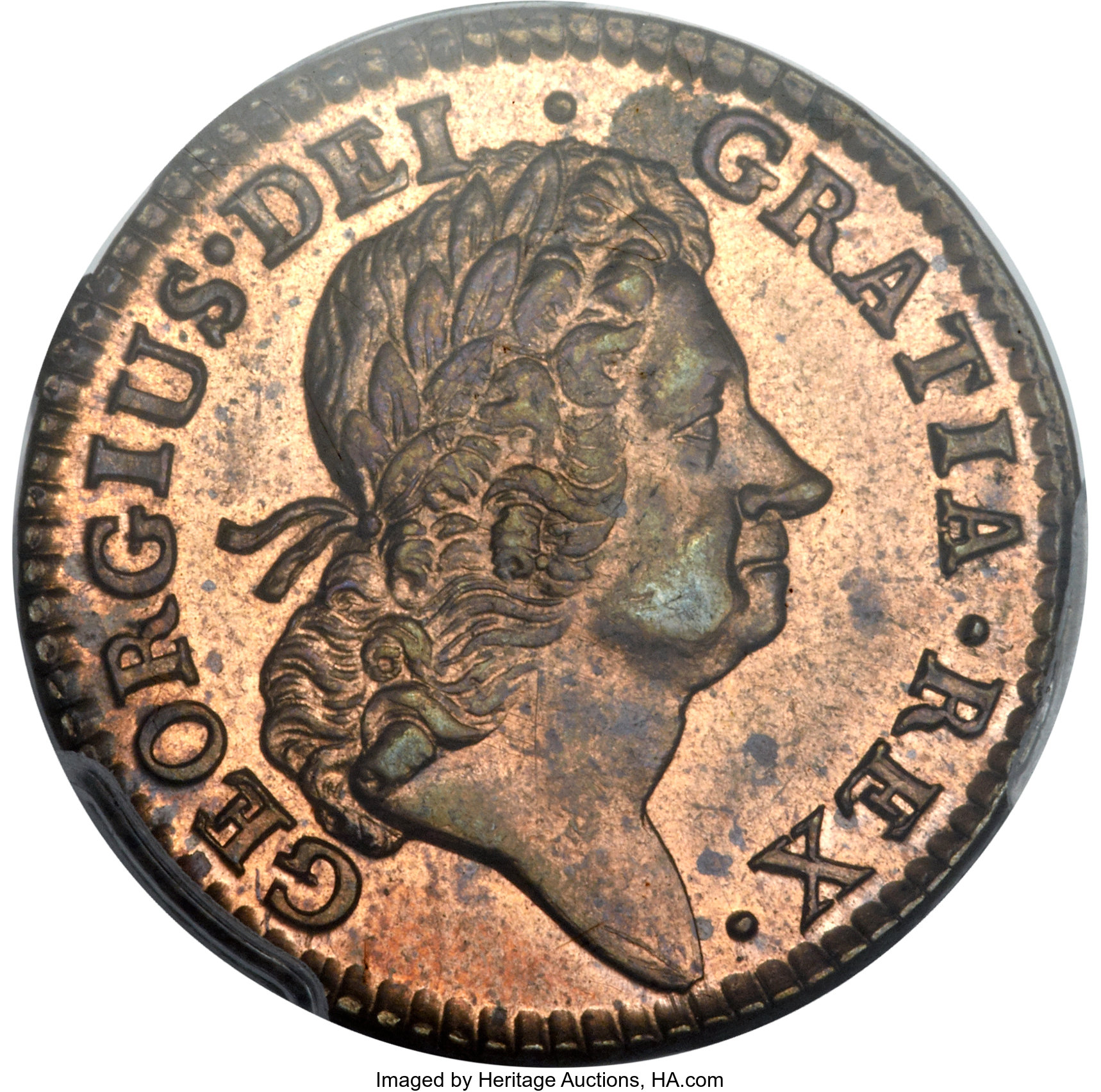 image for: 1724 1/2P Hibernia Halfpenny MS64+ Red and Brown PCGS. CAC. M. 4.51-K.4, W-13690, R.2....