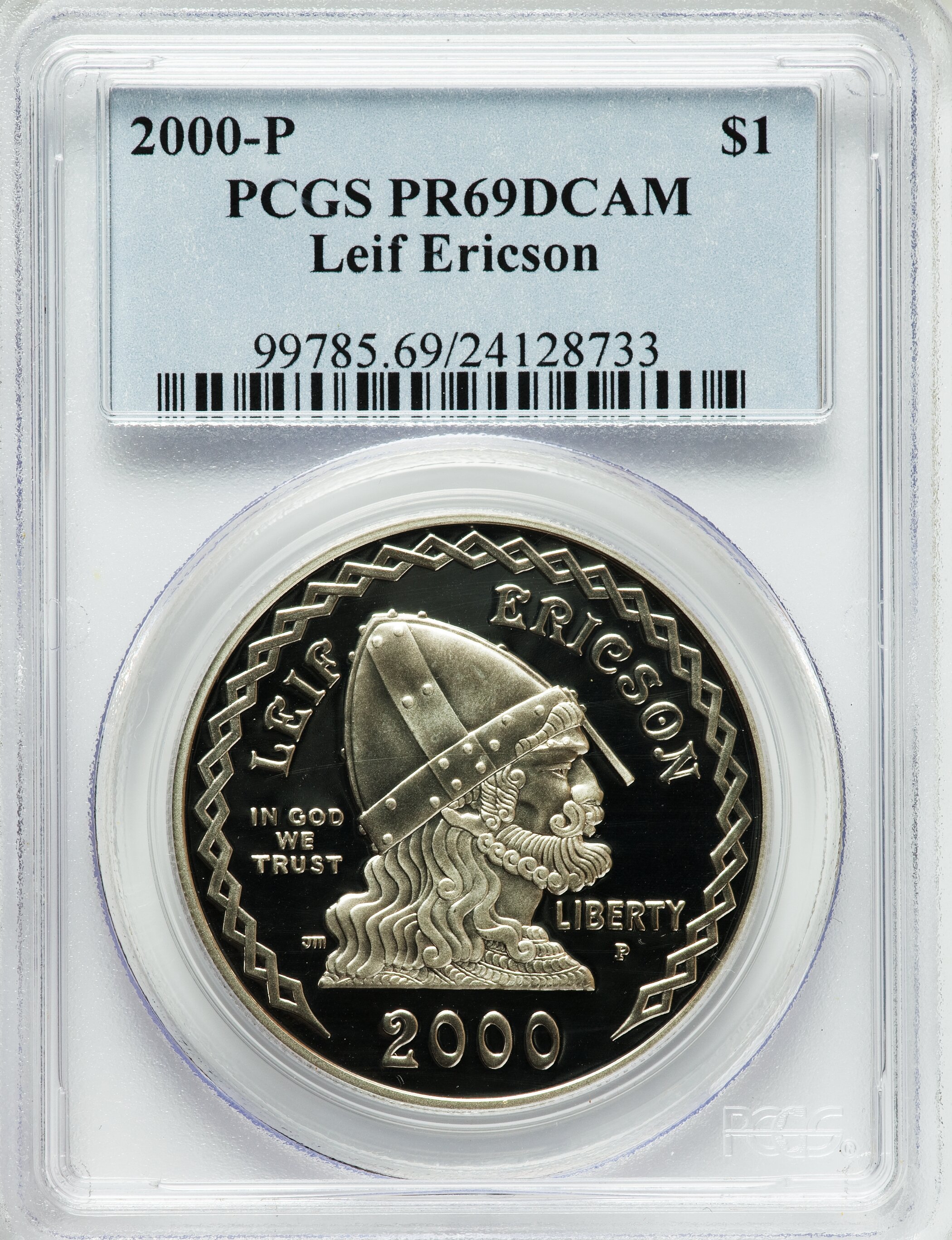 2000-P $1 Leif Ericson PR69 Deep Cameo PCGS. PCGS Population (1712/37). NGC Census: (1876/17). Numismedia Wsl. Price for p...