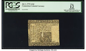 image for: Connecticut July 1, 1775 2s 6d PCGS Apparent Fine 12....