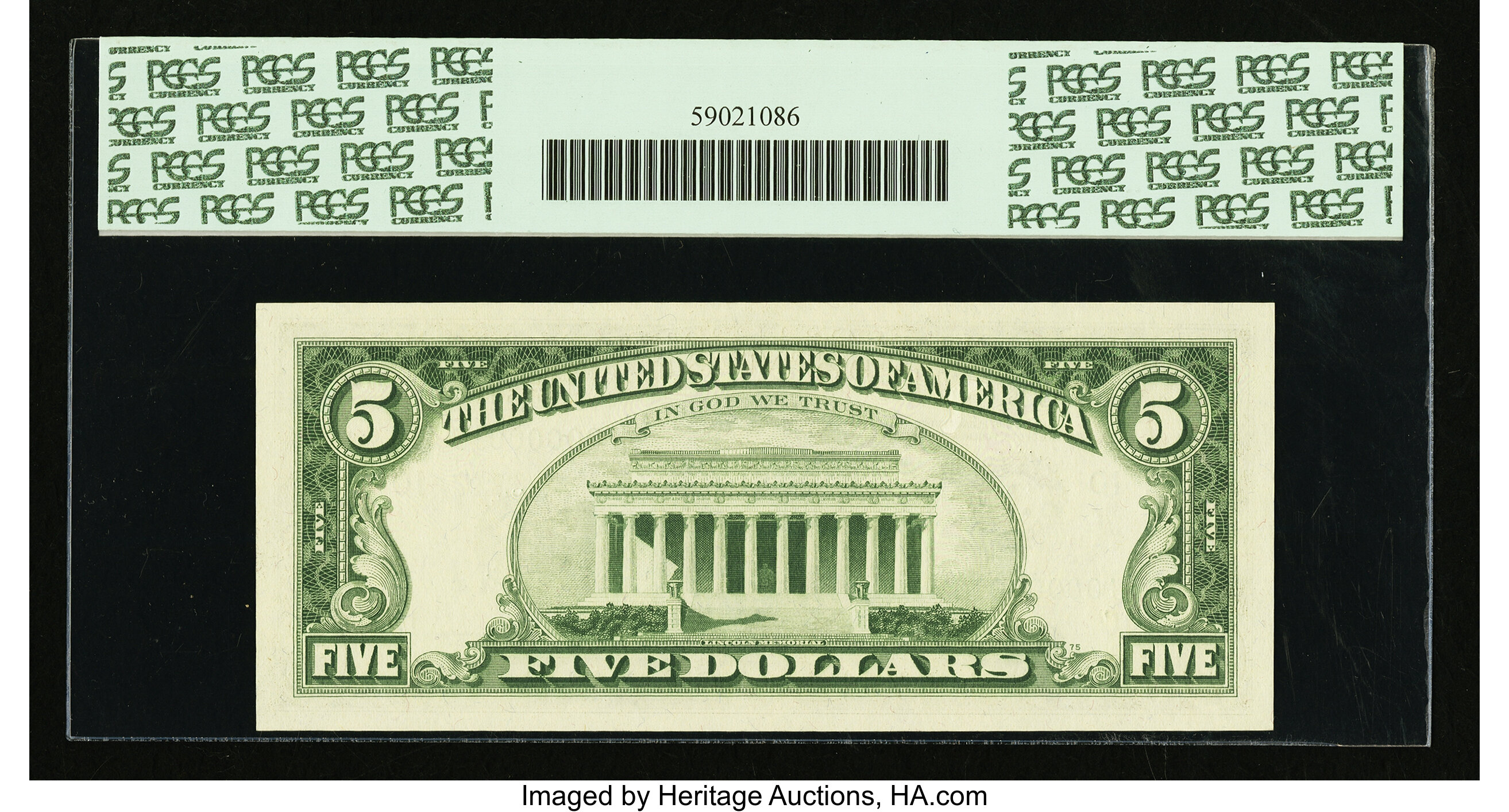 image for: Low Serial Number J00000019A Fr. 1969-J $5 1969 Federal Reserve Note. PCGS Superb Gem New 67PPQ....