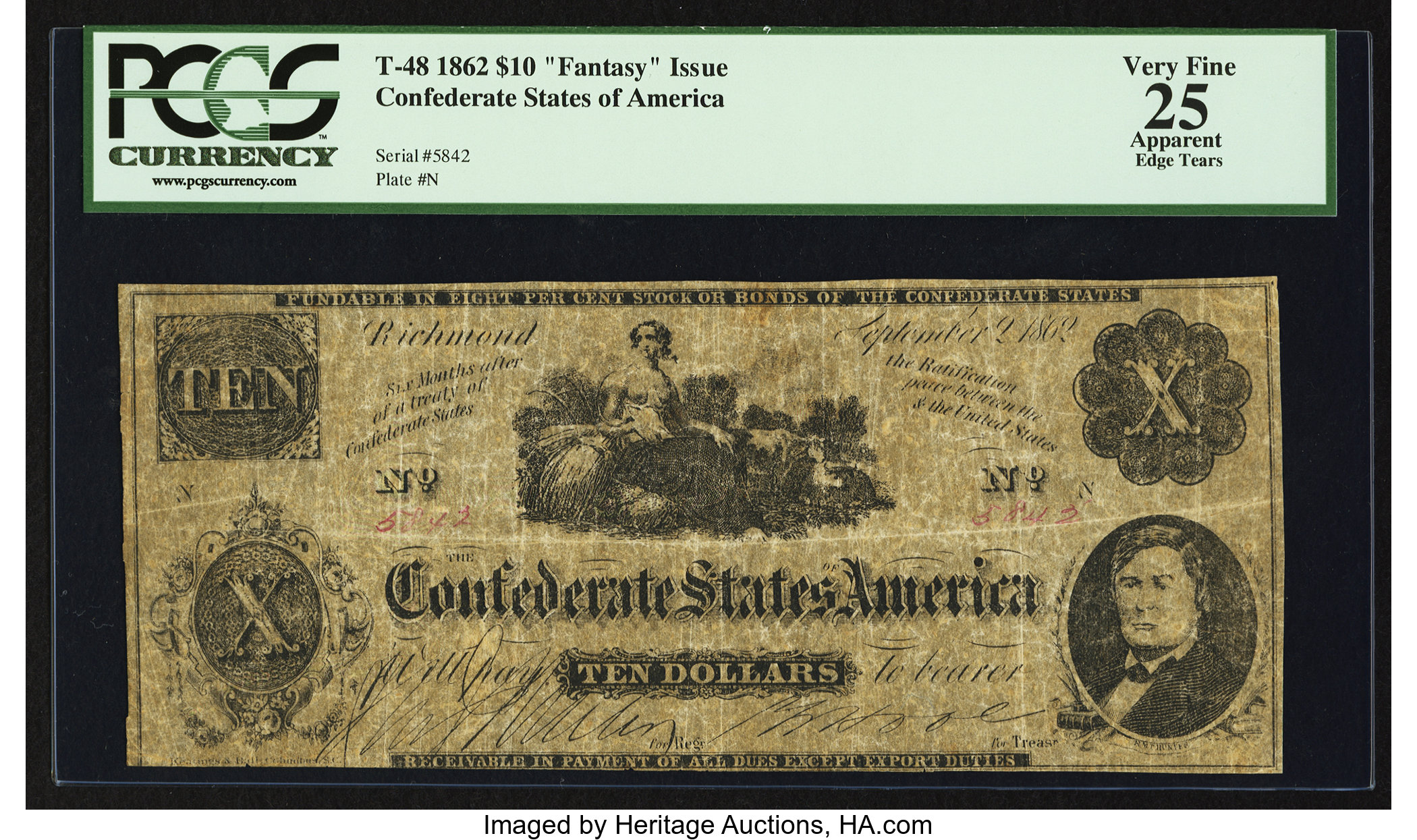 image for: T48 $10 1862 Fantasy PF-1 Cr. XX-3....