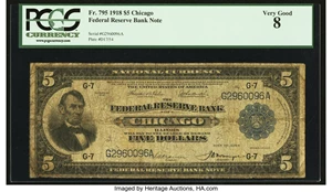 image for: Fr. 795 $5 1918 Federal Reserve Bank Note PCGS Very Good 8....