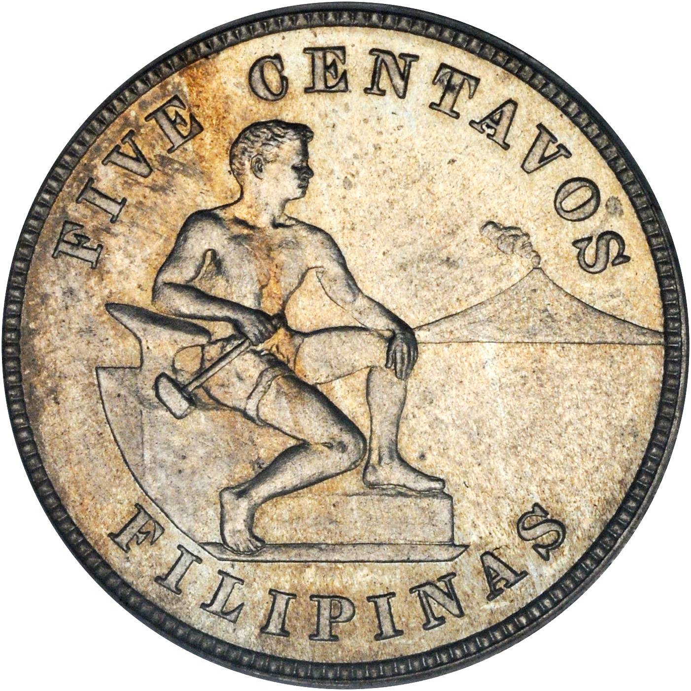 image for: PHILIPPINES. 5 Centavos, 1908. PCGS PROOF-64.